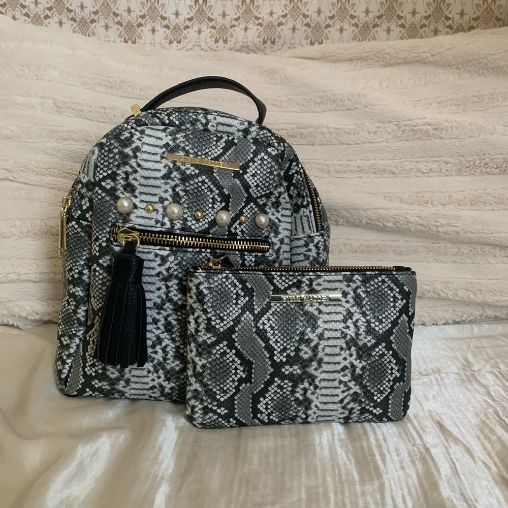 Steve Madden snake print backpack